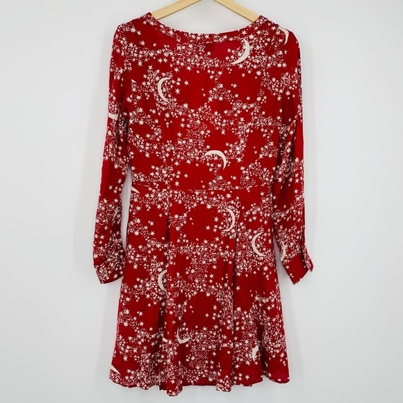 & Other Stories Dress Moon Stars Zodiac Celestial Witchy Astrology Print Tencel - Picture 5 of 11